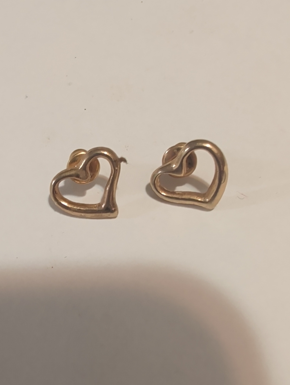 Classic Heart Stud Earrings - Gold Tone
